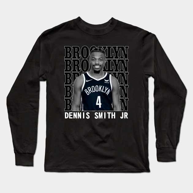 Brooklyn Nets Dennis Smith Jr Long Sleeve T-Shirt by Thejockandnerd